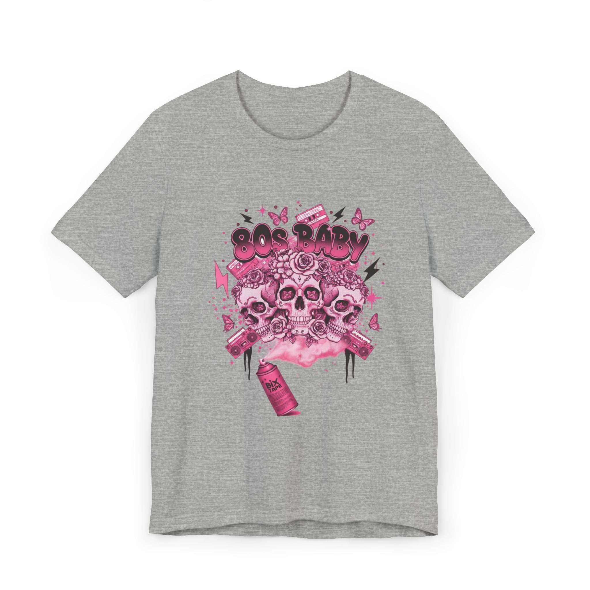 80s Baby Graphic Tee — Hot Pink & Black