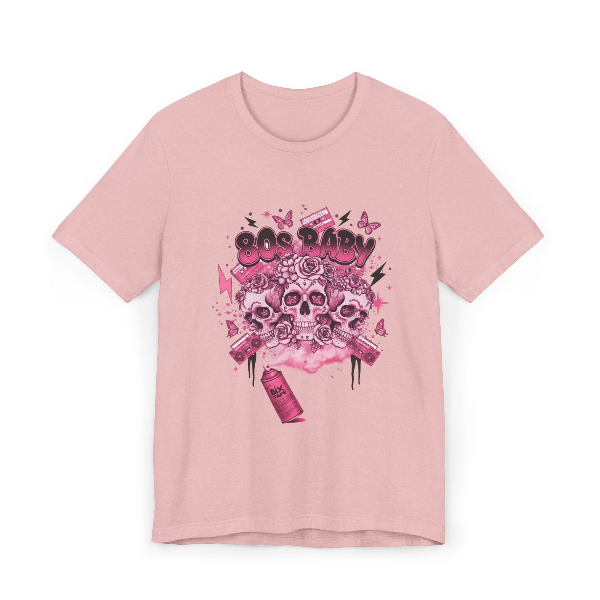 80s Baby Graphic Tee — Hot Pink & Black