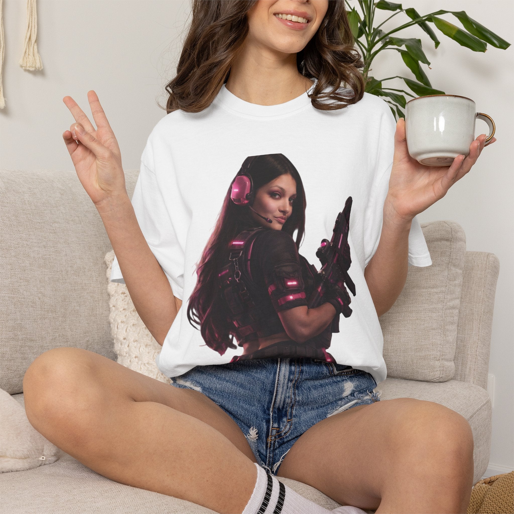 Female Soldier Graphic T‑Shirt — Gamer Tactical Tee