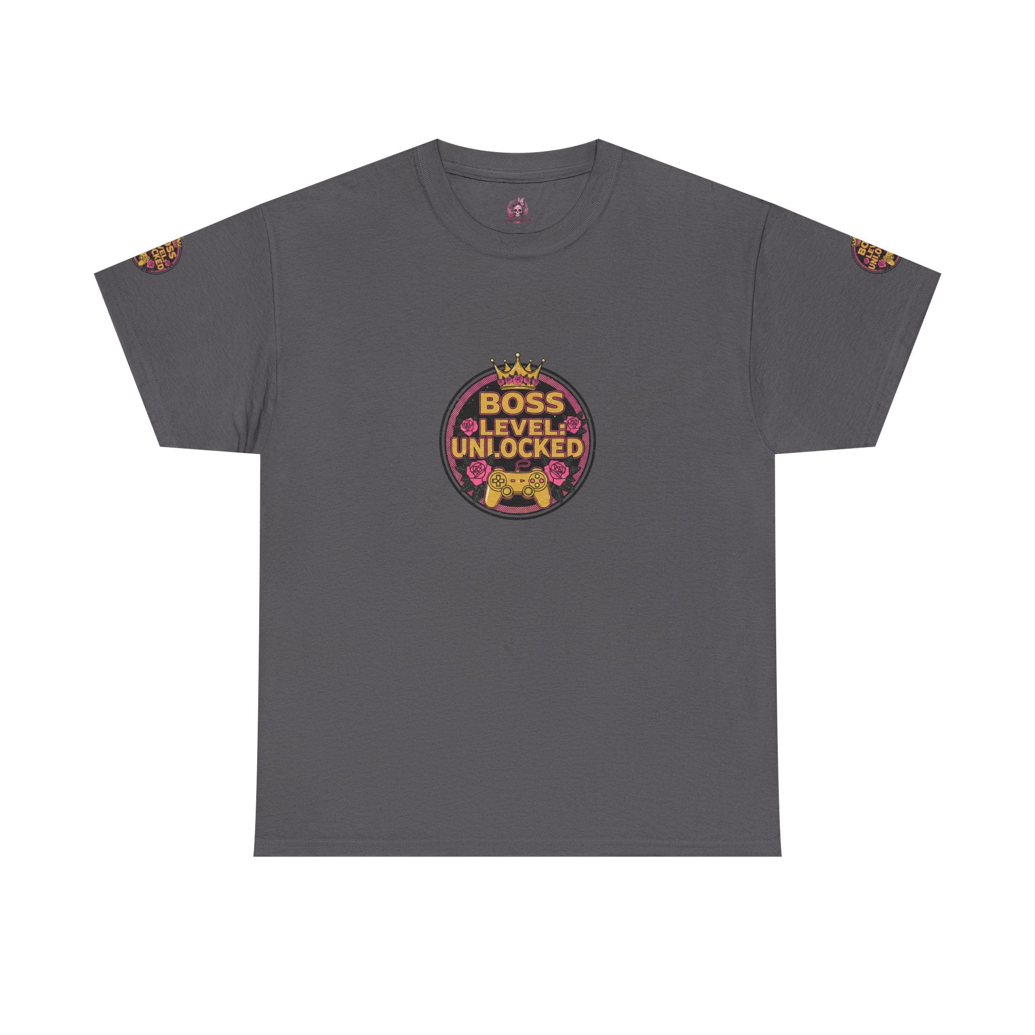Boss Level: Unlocked — Gamer Girl Crown T-Shirt