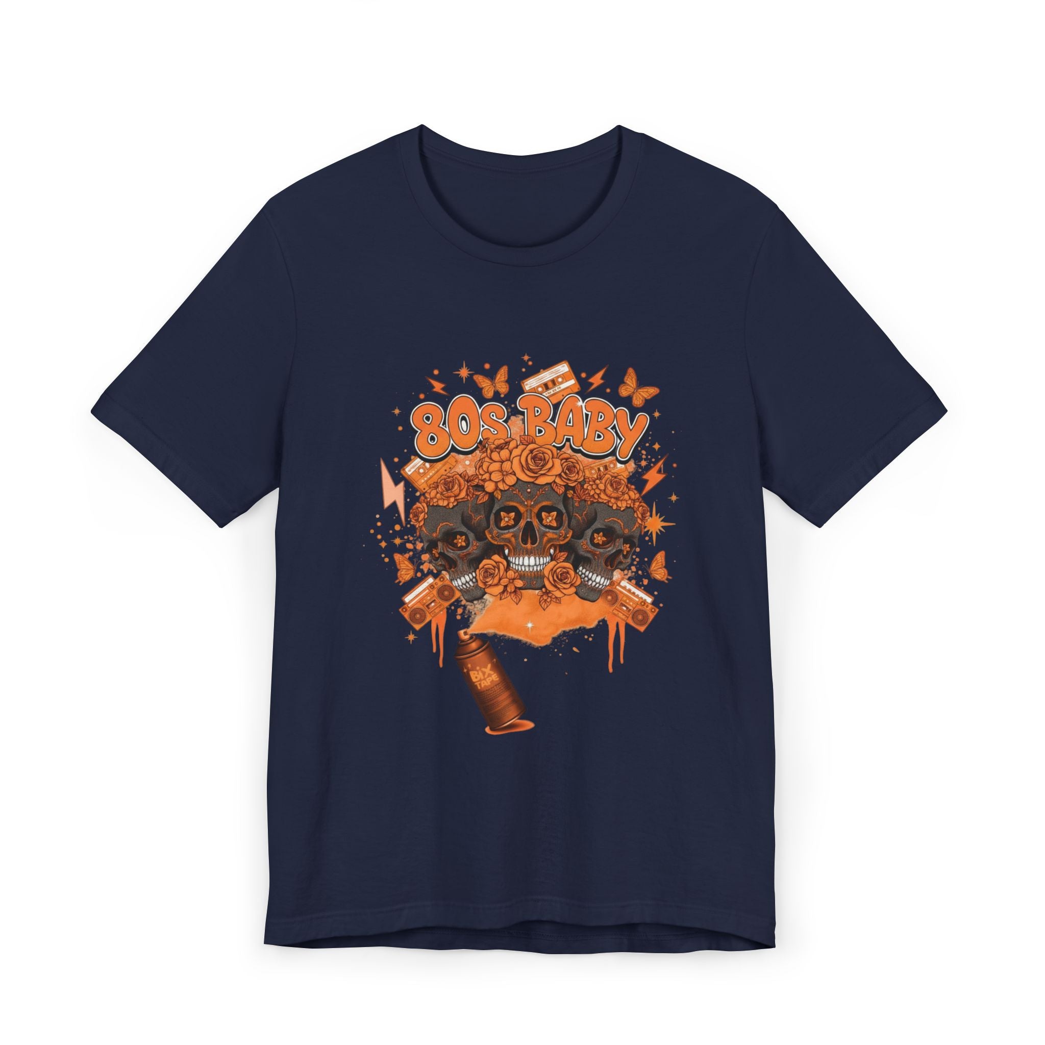80s Baby Graphic Tee — Orange & Black