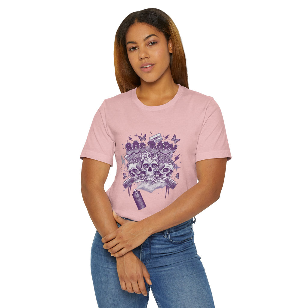 80s Baby Graphic Tee — Deep Purple & Silver