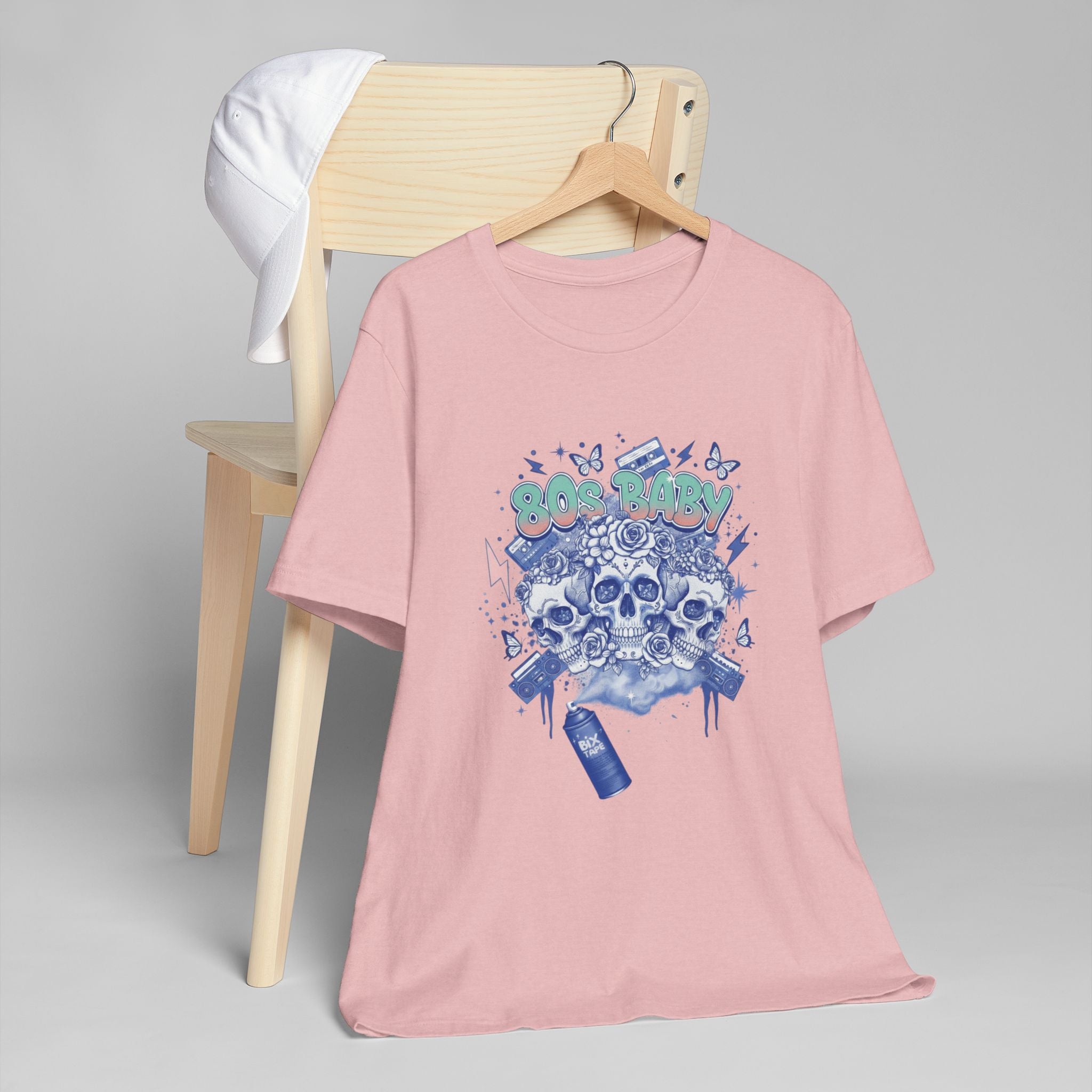 80s Baby Graphic Tee — Cobalt Blue & White