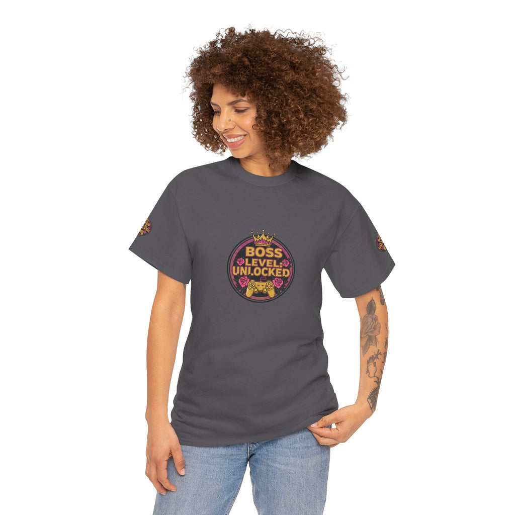 Boss Level: Unlocked — Gamer Girl Crown T-Shirt