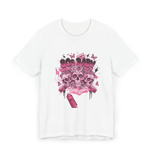80s Baby Graphic Tee — Hot Pink & Black