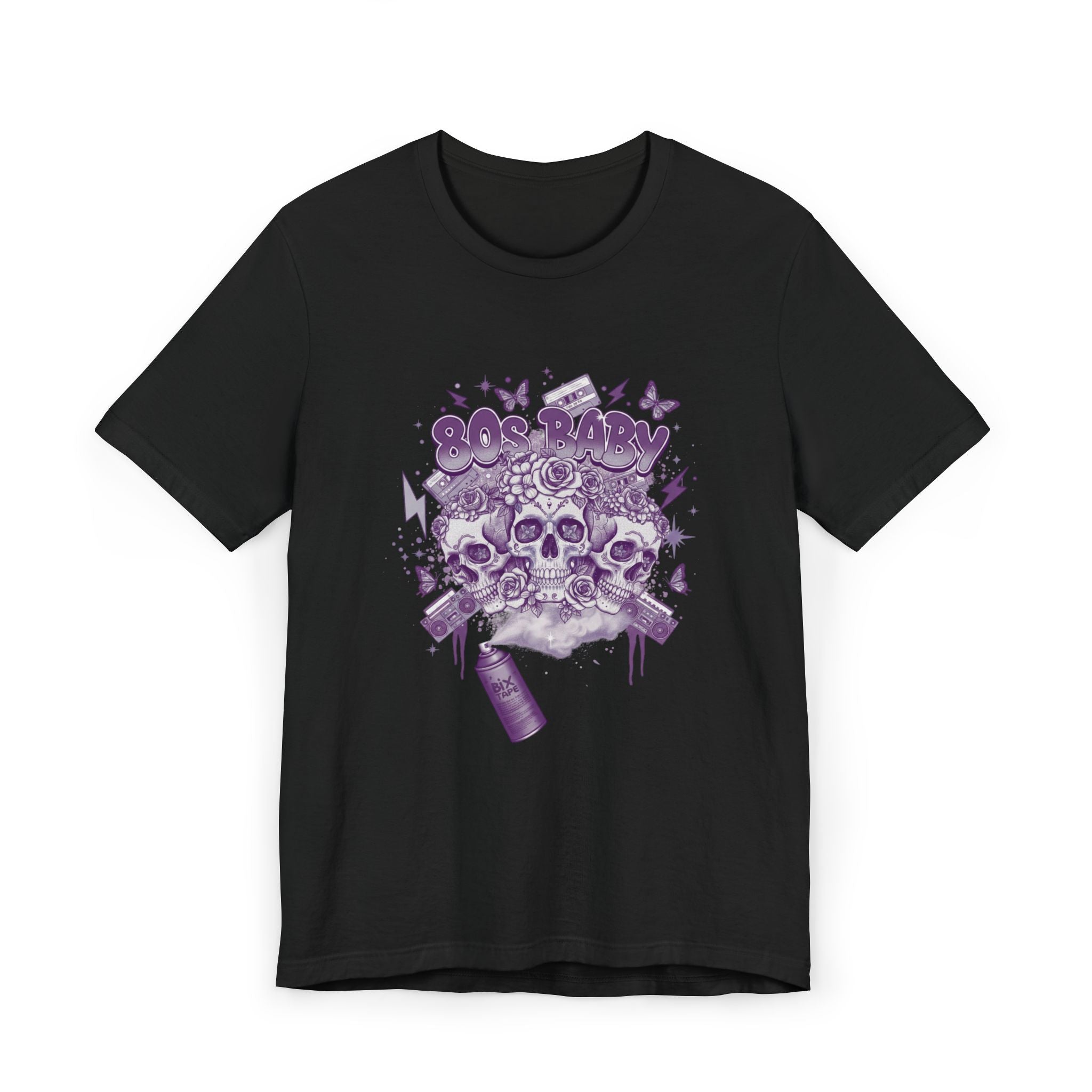 80s Baby Graphic Tee — Deep Purple & Silver