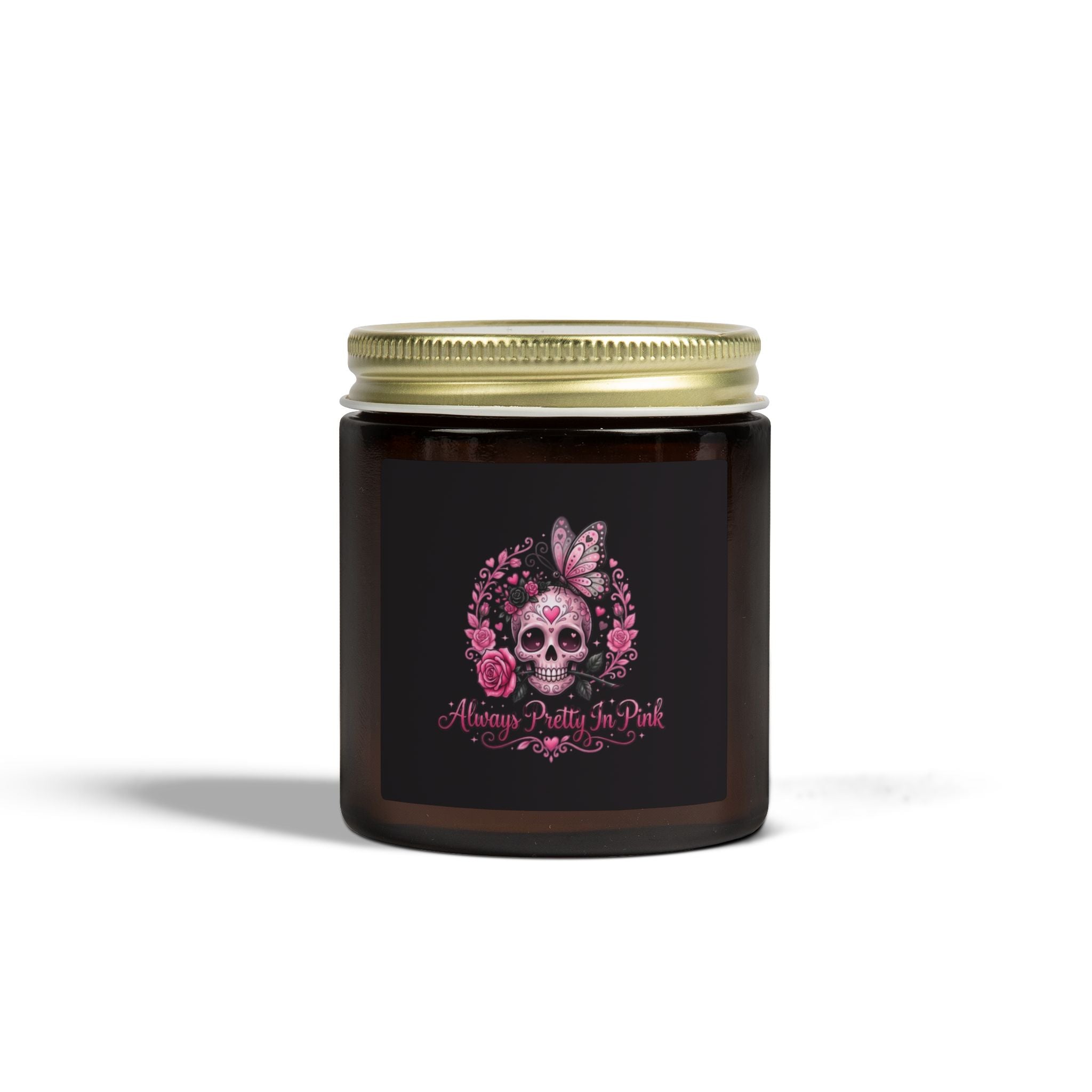 Skull & Roses "Always Pretty in Pink" candle