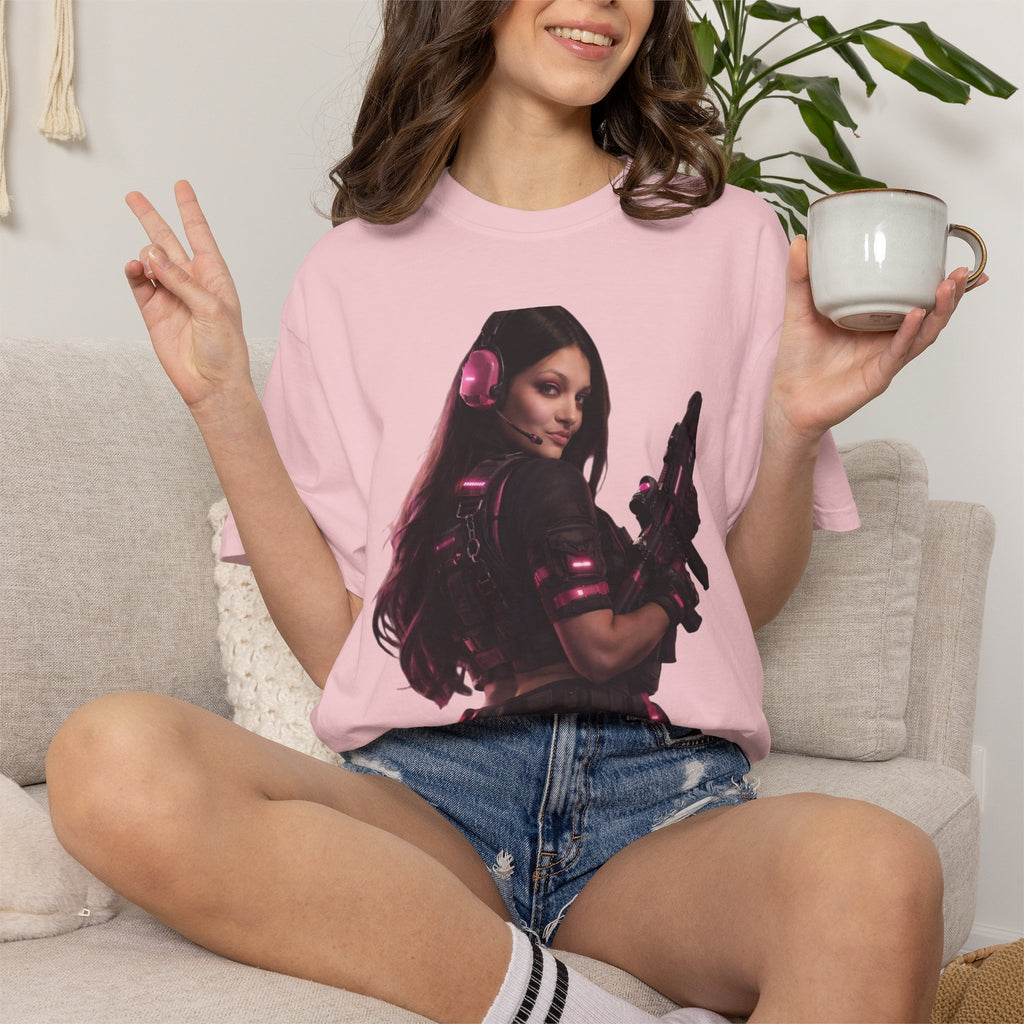 Female Soldier Graphic T‑Shirt — Gamer Tactical Tee