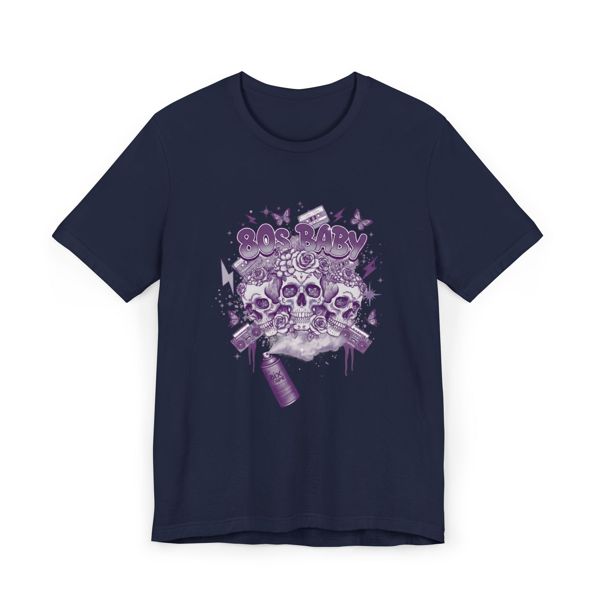80s Baby Graphic Tee — Deep Purple & Silver