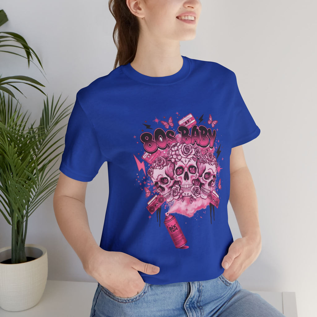 80s Baby Graphic Tee — Hot Pink & Black