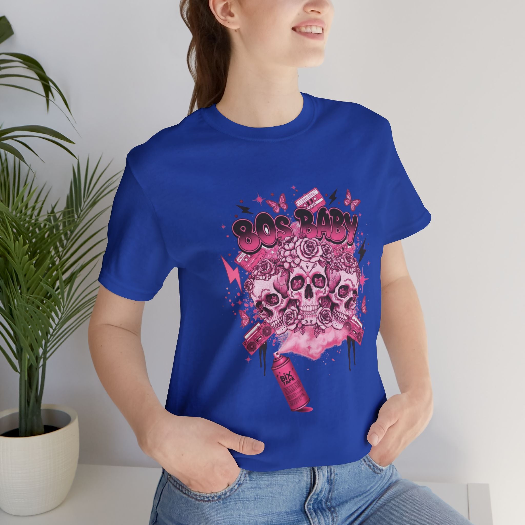 80s Baby Graphic Tee — Hot Pink & Black