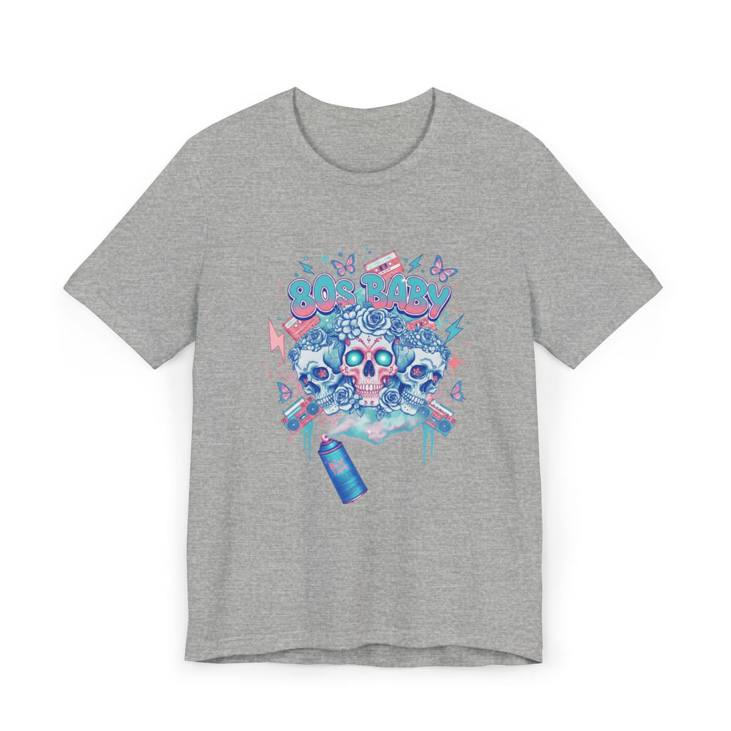 80s Baby Graphic Tee — Electric Blue & Neon Pink