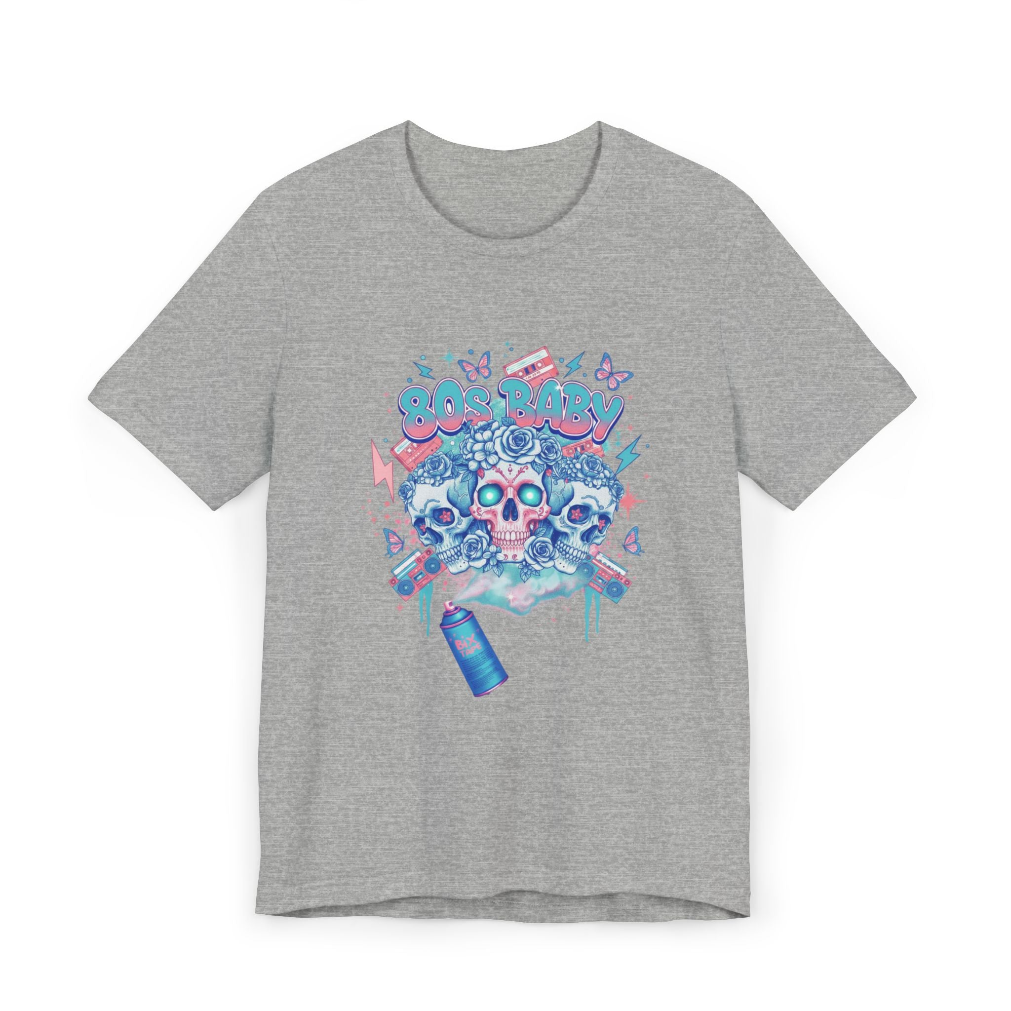 80s Baby Graphic Tee — Electric Blue & Neon Pink