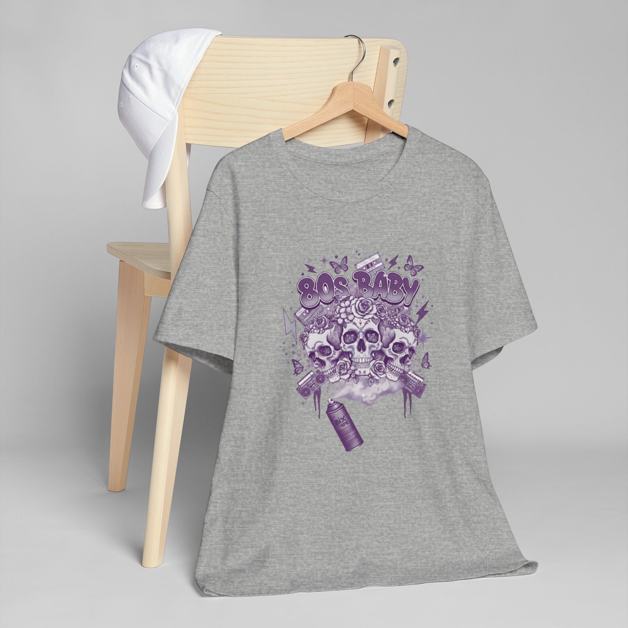 80s Baby Graphic Tee — Deep Purple & Silver