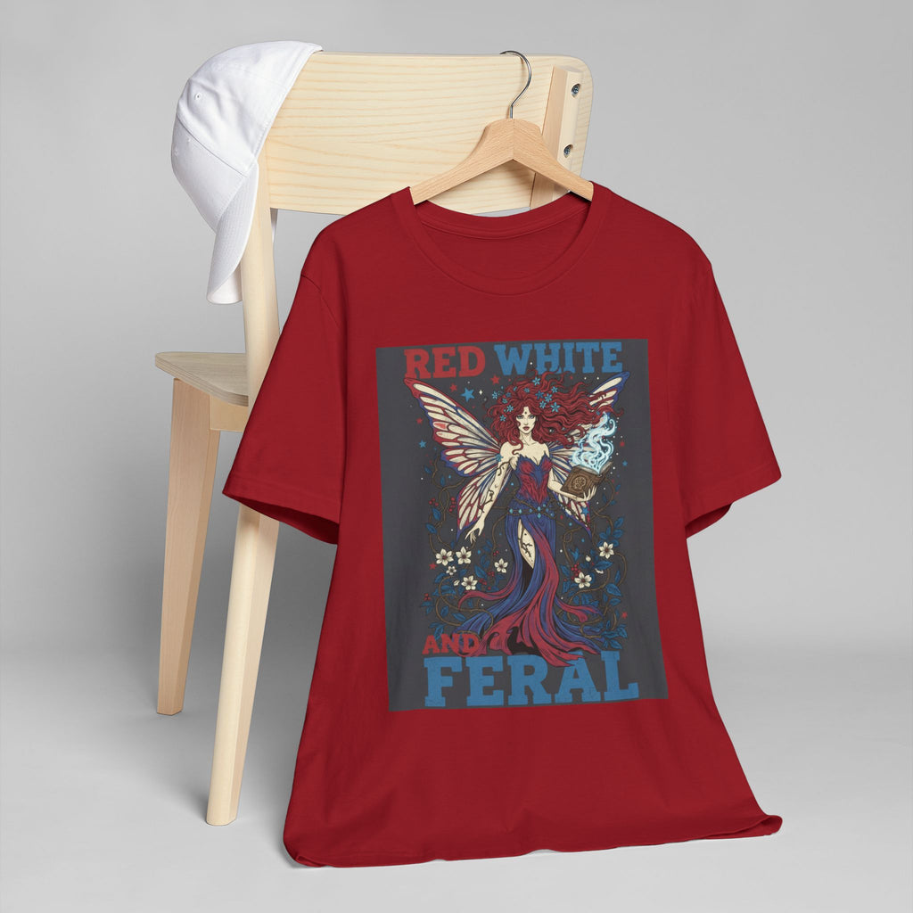 Red White and Feral Fairy Graphic Tee