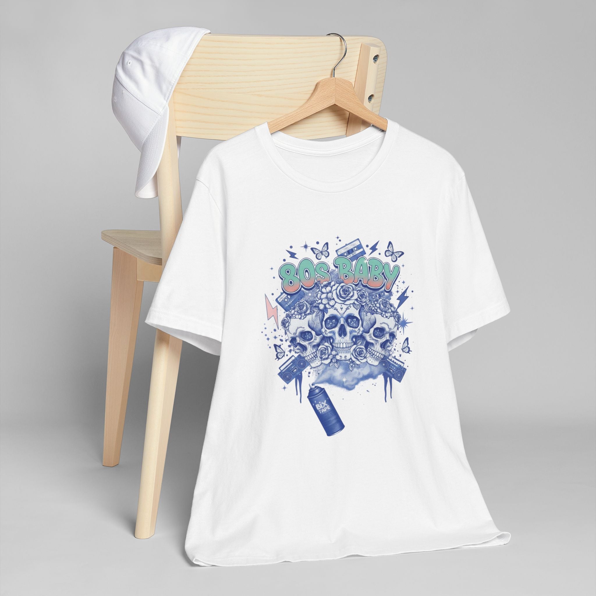80s Baby Graphic Tee — Cobalt Blue & White