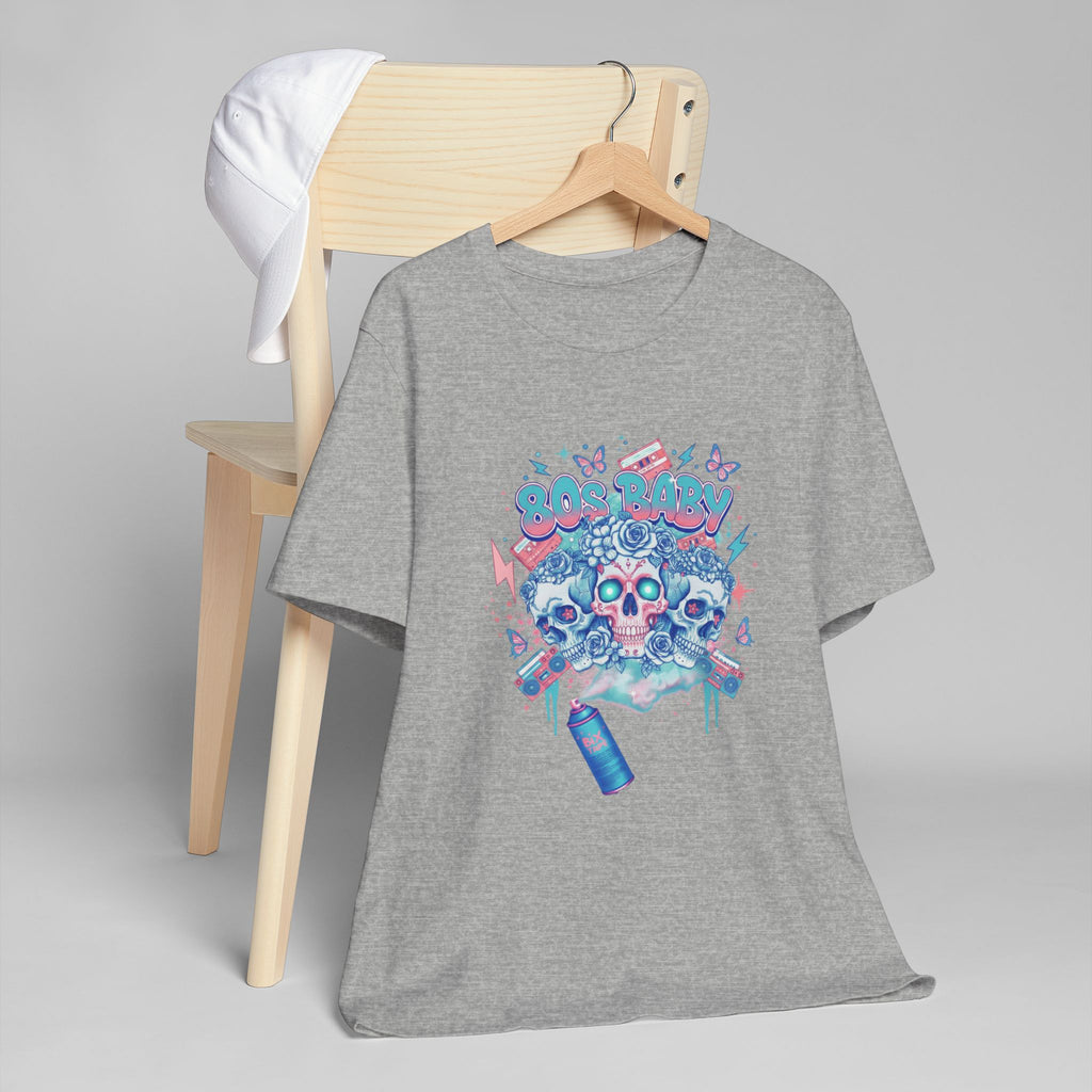 80s Baby Graphic Tee — Electric Blue & Neon Pink