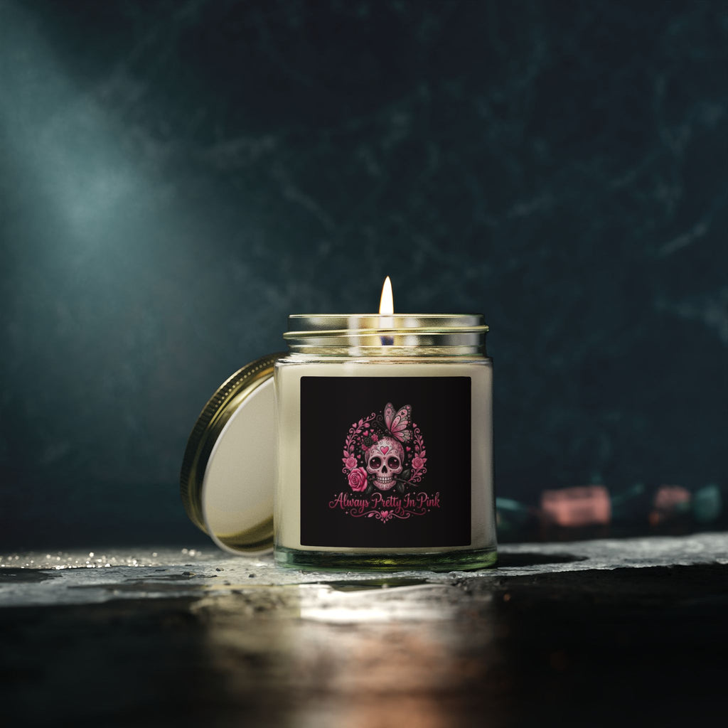Skull & Roses "Always Pretty in Pink" candle