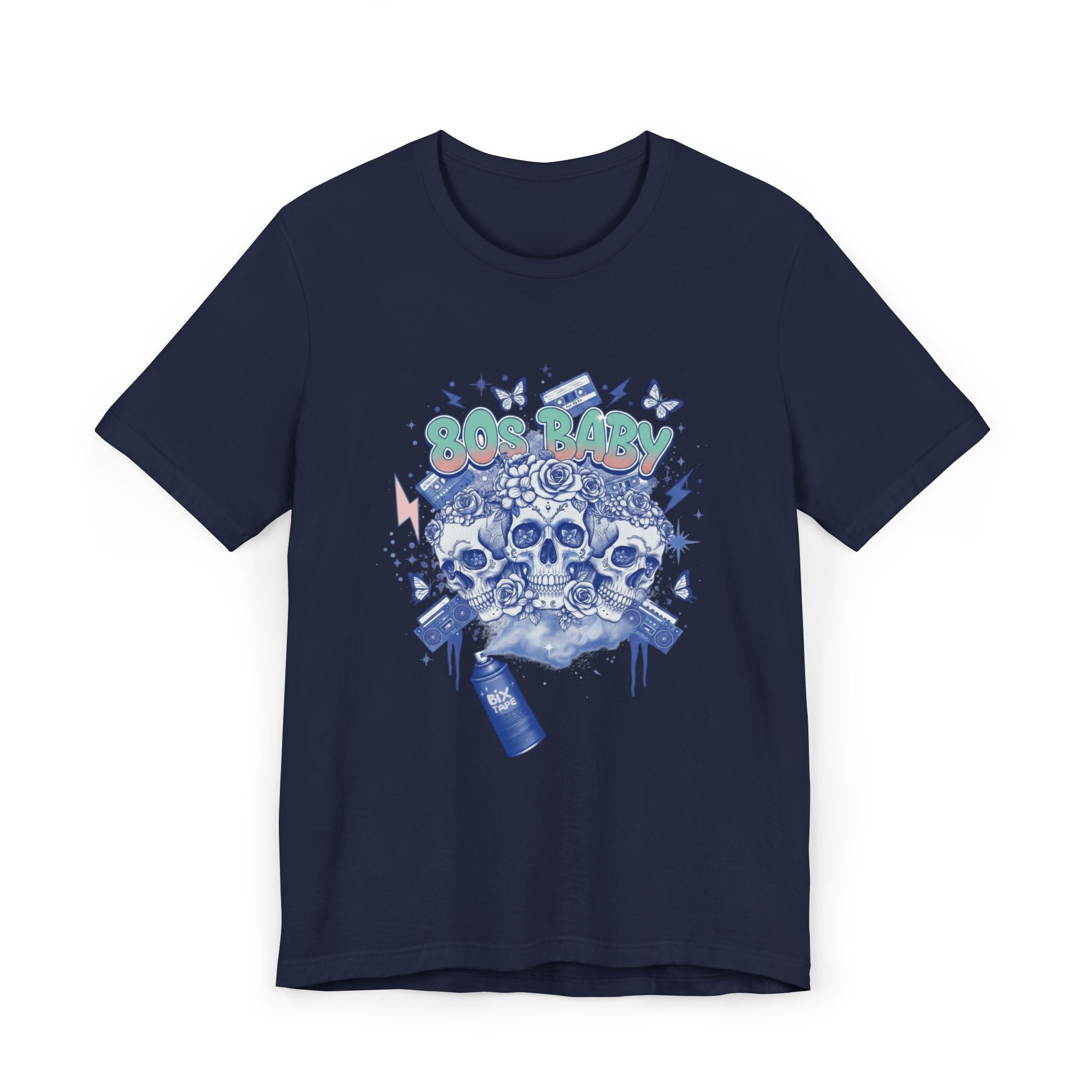 80s Baby Graphic Tee — Cobalt Blue & White