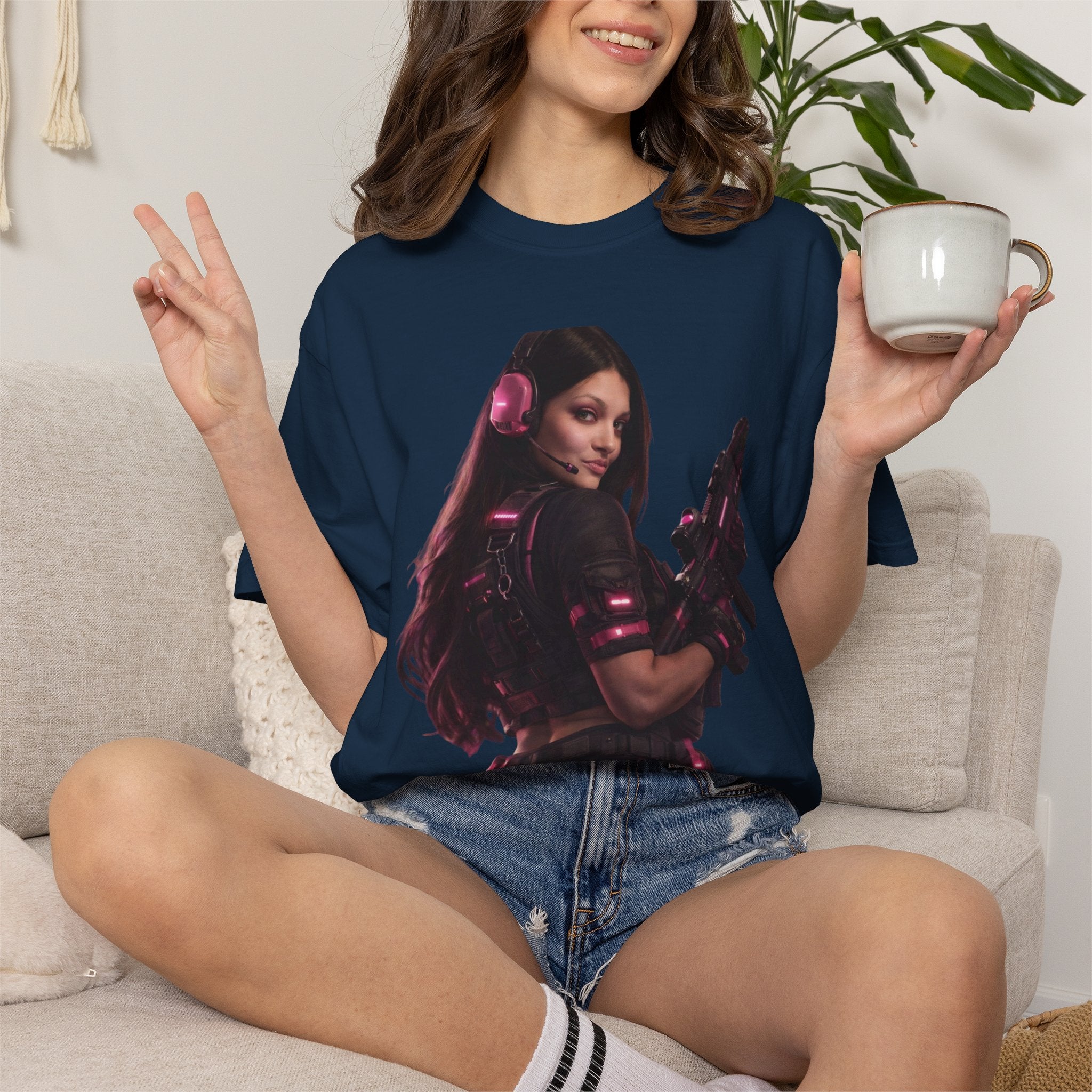 Female Soldier Graphic T‑Shirt — Gamer Tactical Tee