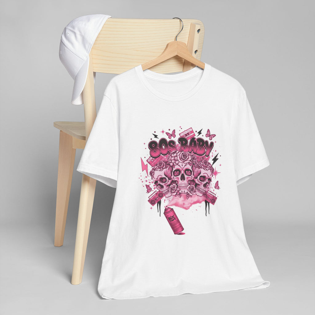80s Baby Graphic Tee — Hot Pink & Black