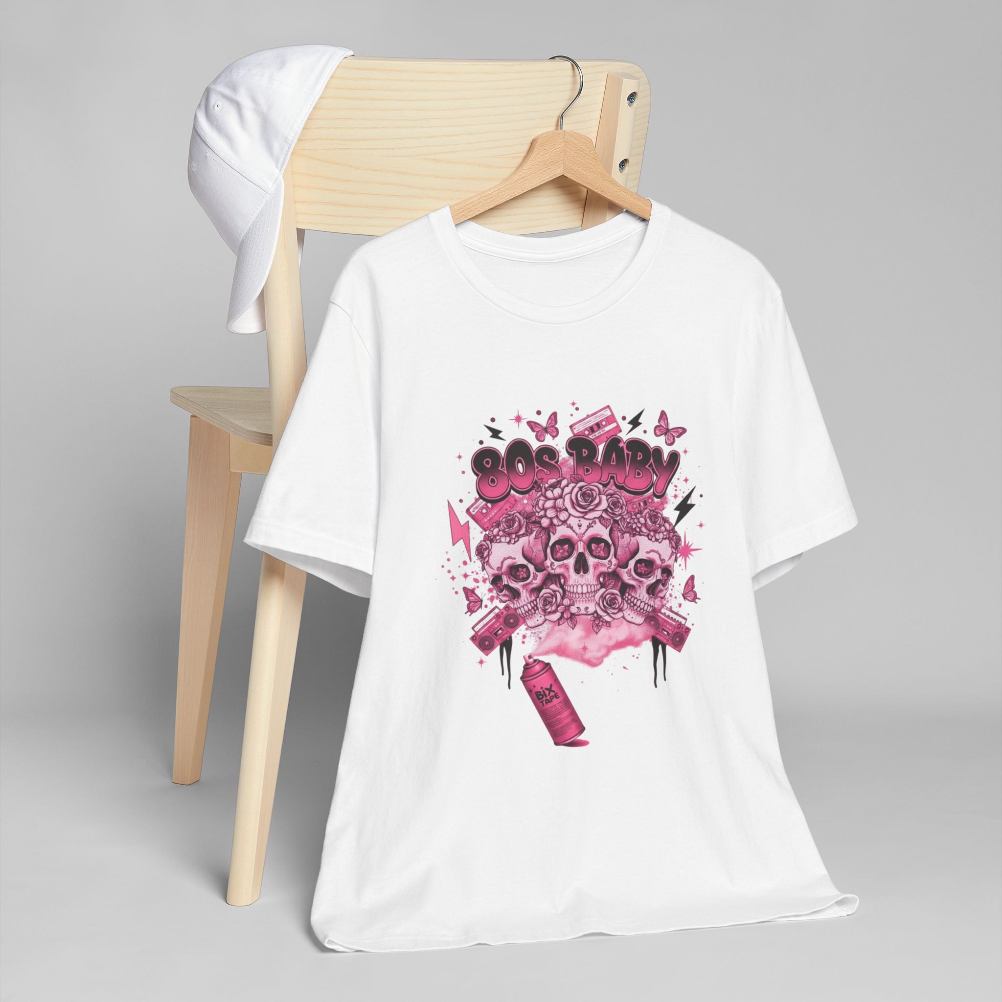 80s Baby Graphic Tee — Hot Pink & Black