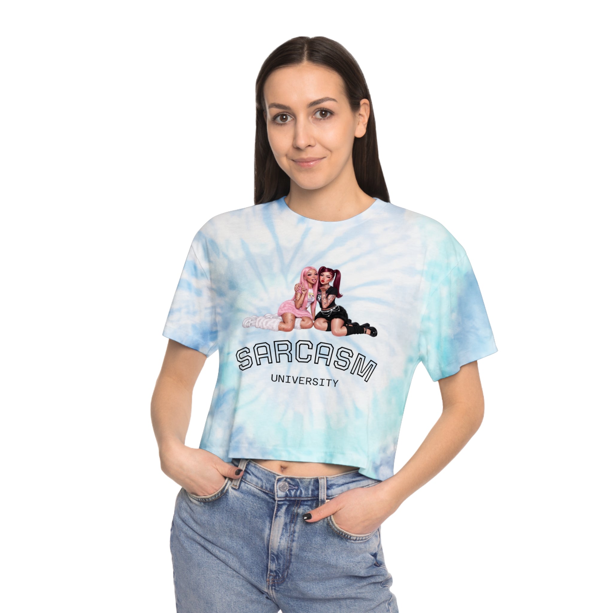 Tie-Dye Crop Tee Bestie Graphic