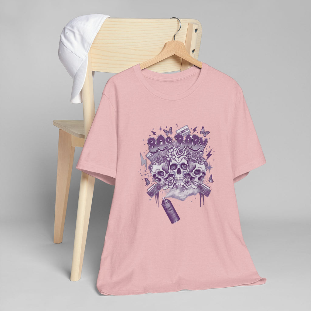 80s Baby Graphic Tee — Deep Purple & Silver