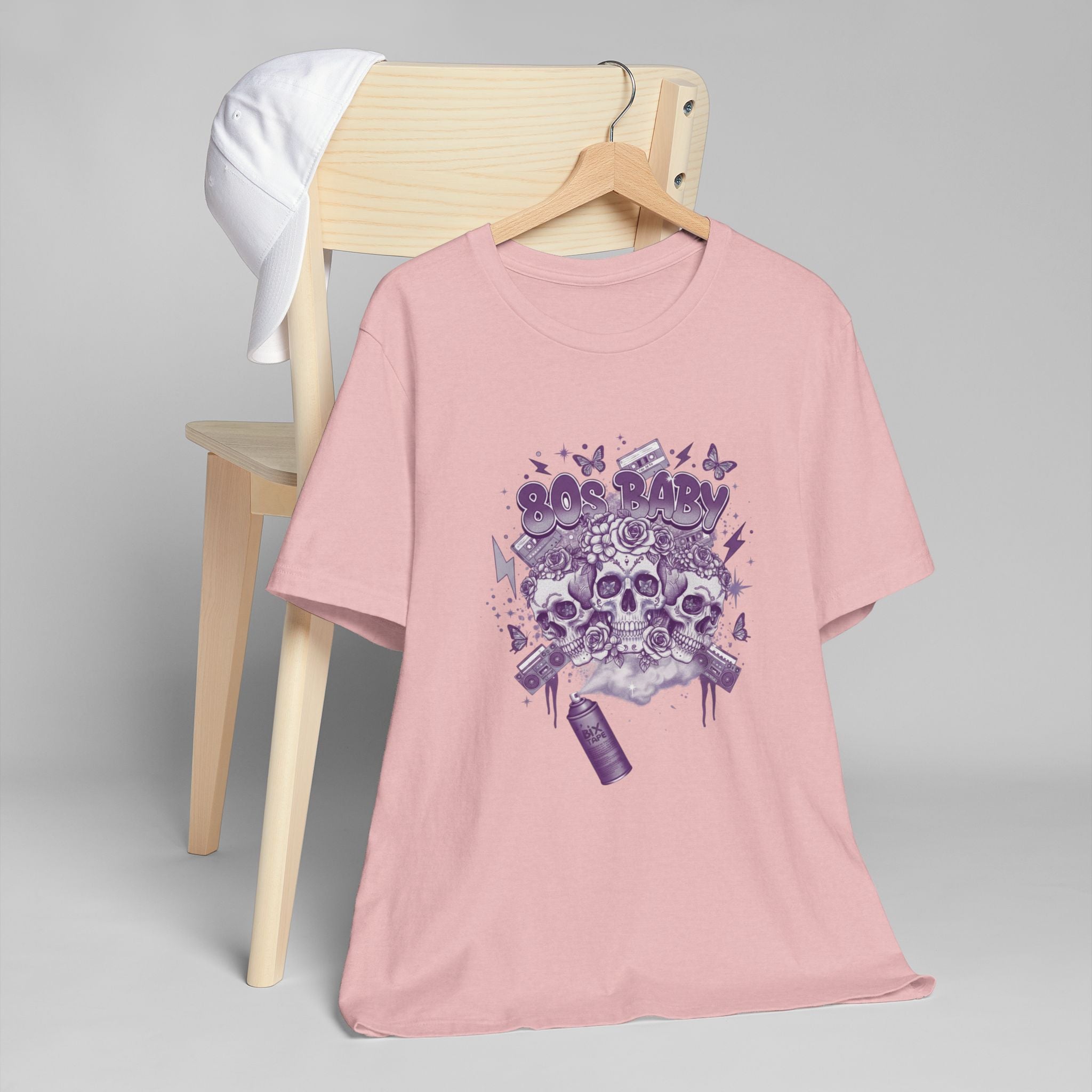 80s Baby Graphic Tee — Deep Purple & Silver