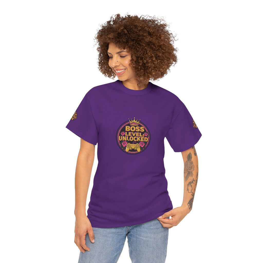 Boss Level: Unlocked — Gamer Girl Crown T-Shirt