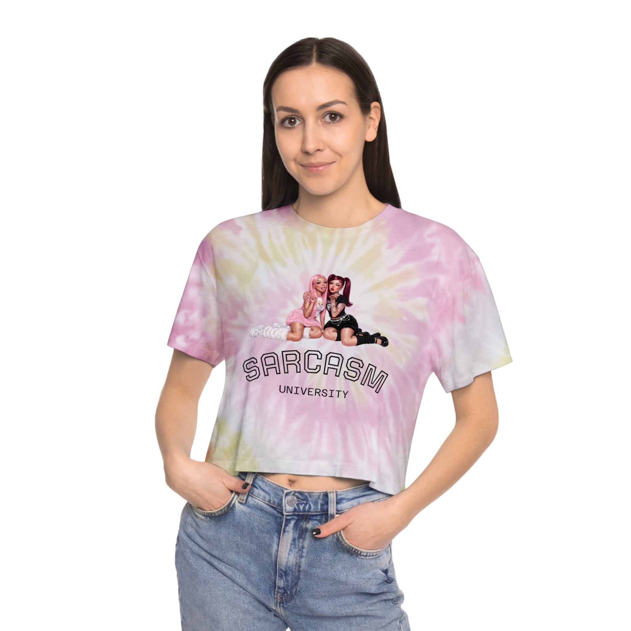 Tie-Dye Crop Tee Bestie Graphic