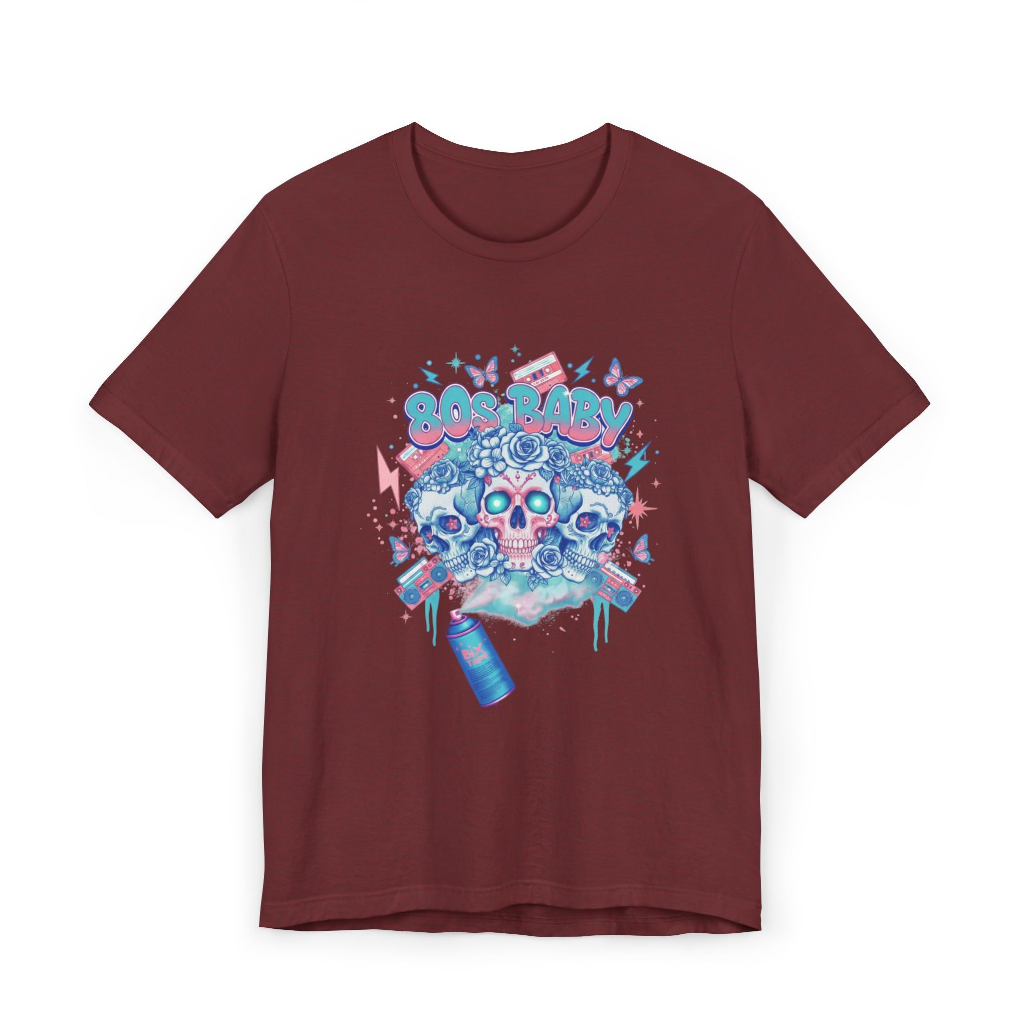 80s Baby Graphic Tee — Electric Blue & Neon Pink