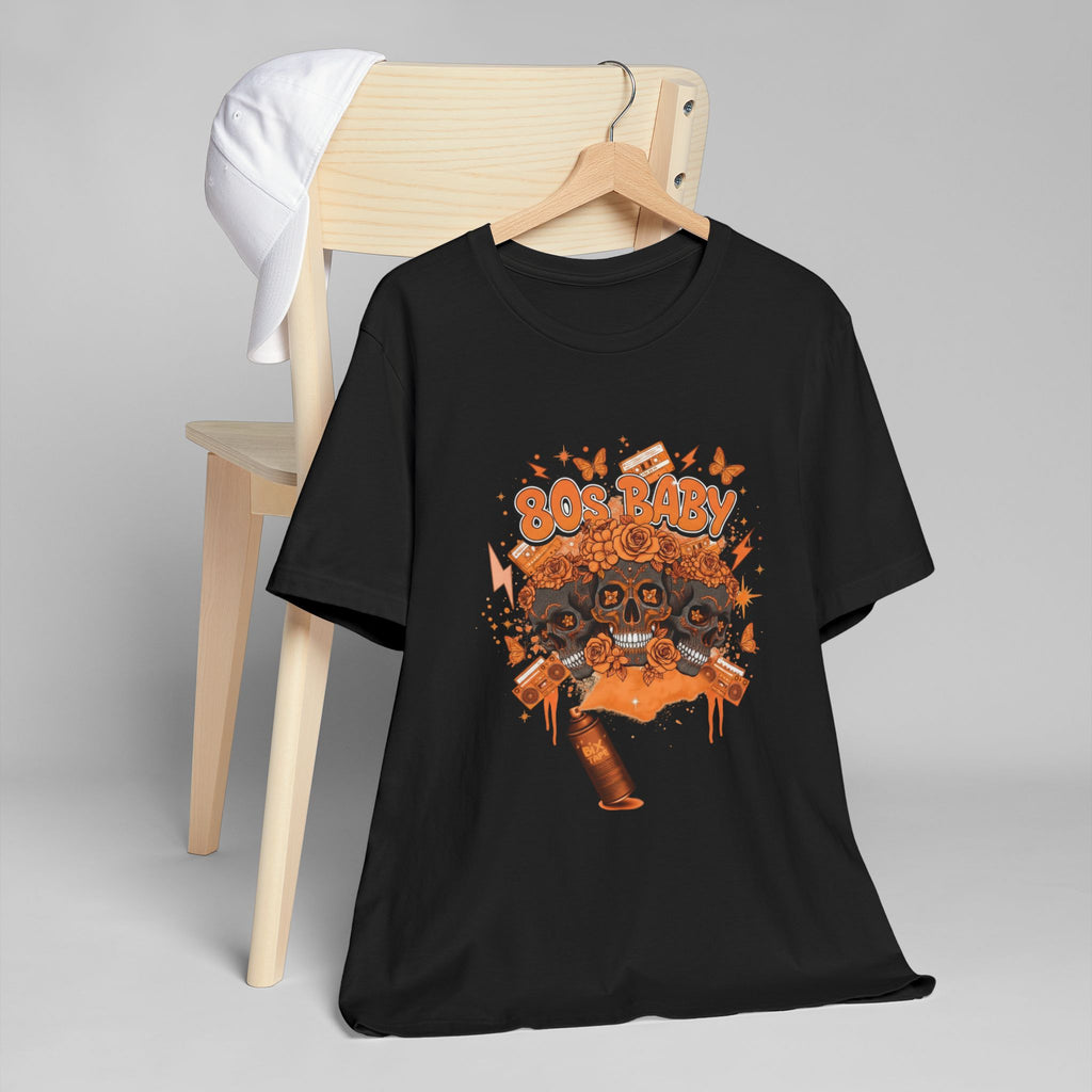 80s Baby Graphic Tee — Orange & Black