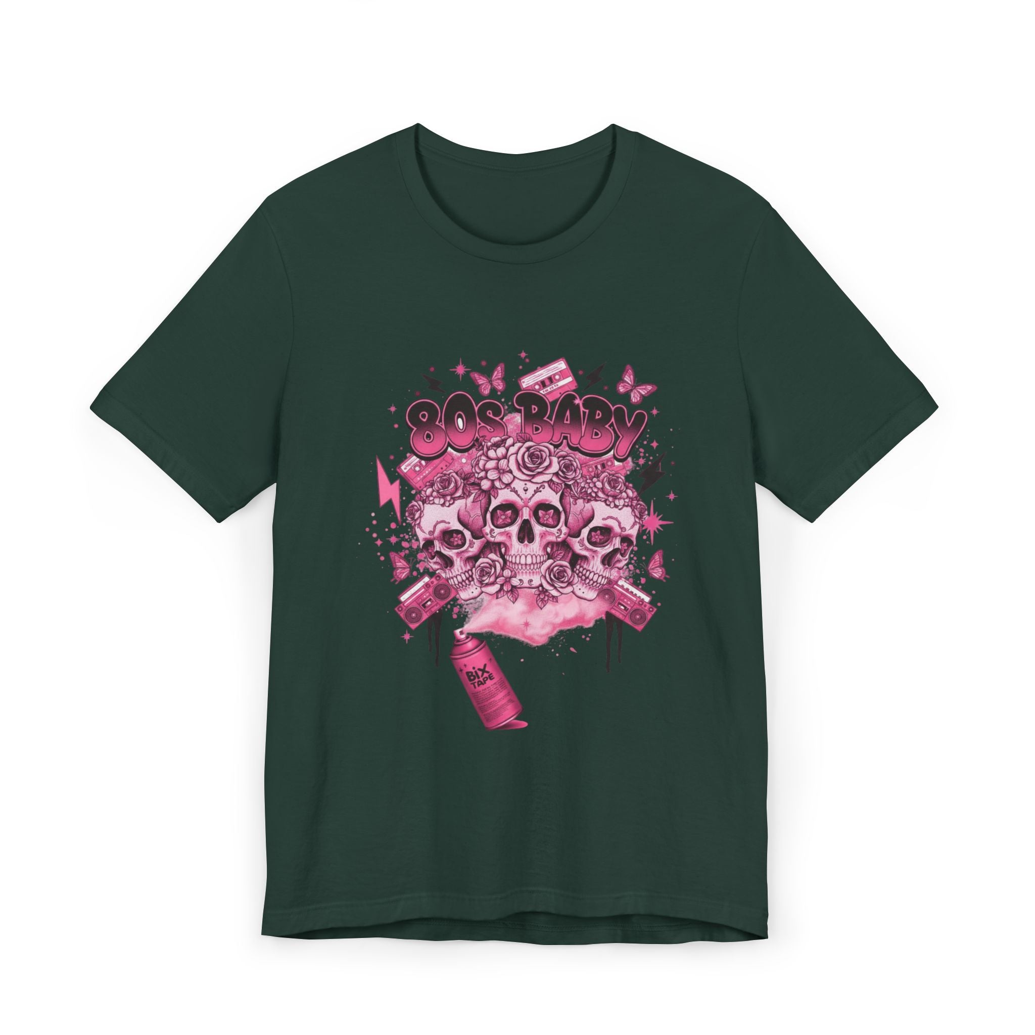 80s Baby Graphic Tee — Hot Pink & Black