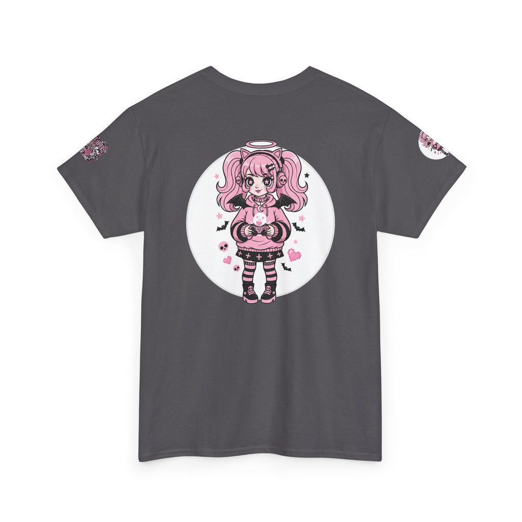 Game Over Boys Tee — 'Player One' Cute Pink Gamer Angel Graphic T-Shirt