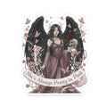 Gothic Angel Kiss-Cut Sticker "She's Always Pretty in Pink"