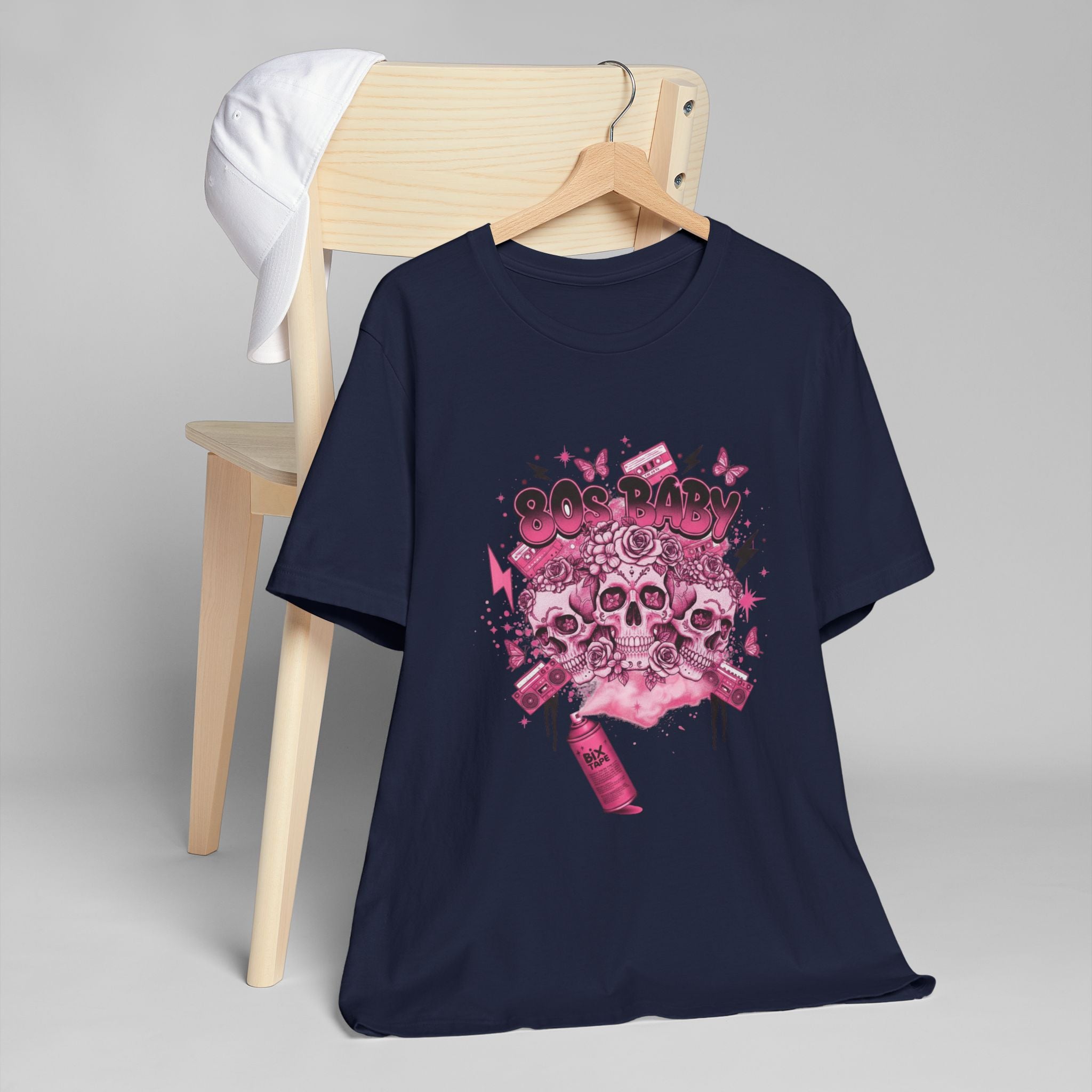 80s Baby Graphic Tee — Hot Pink & Black