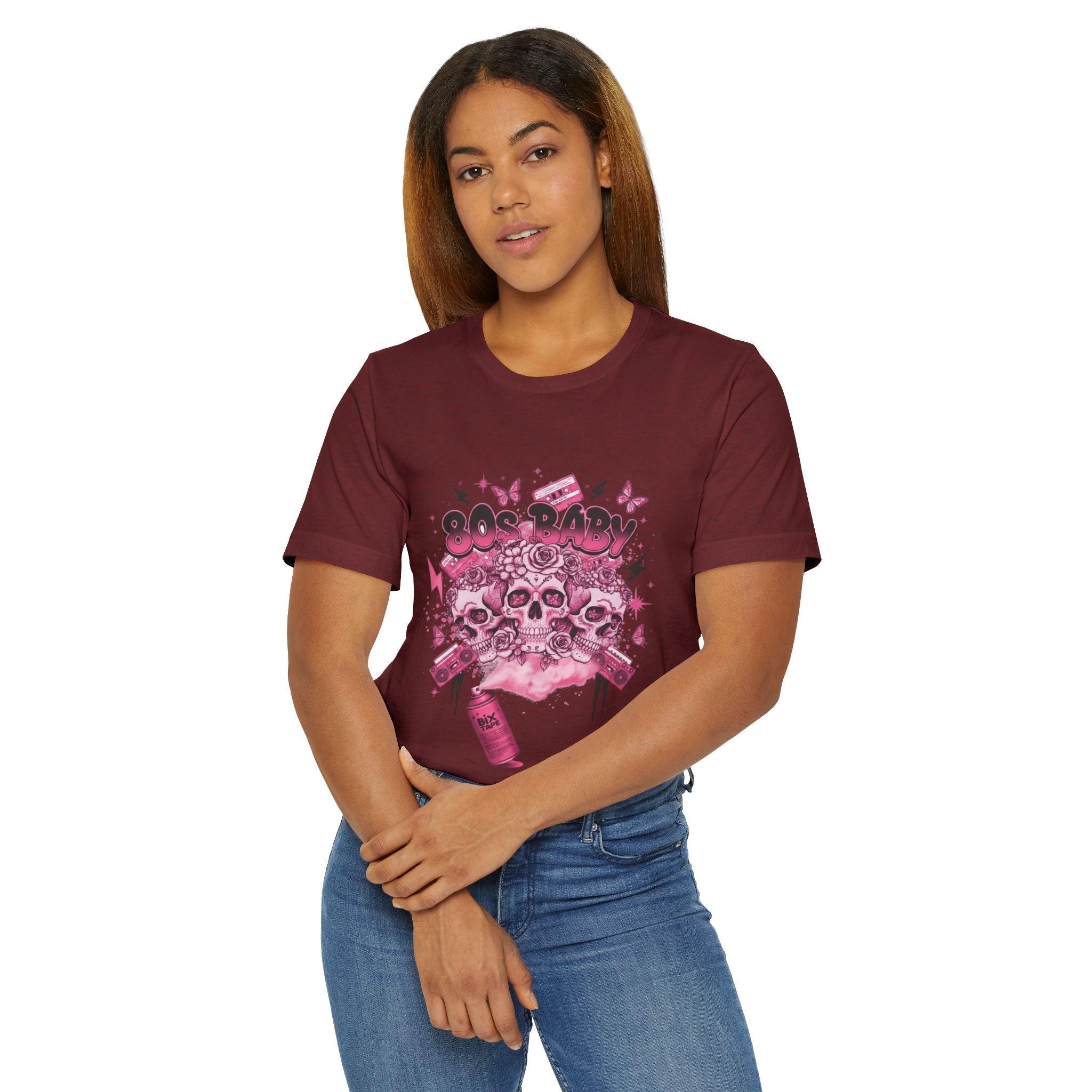 80s Baby Graphic Tee — Hot Pink & Black