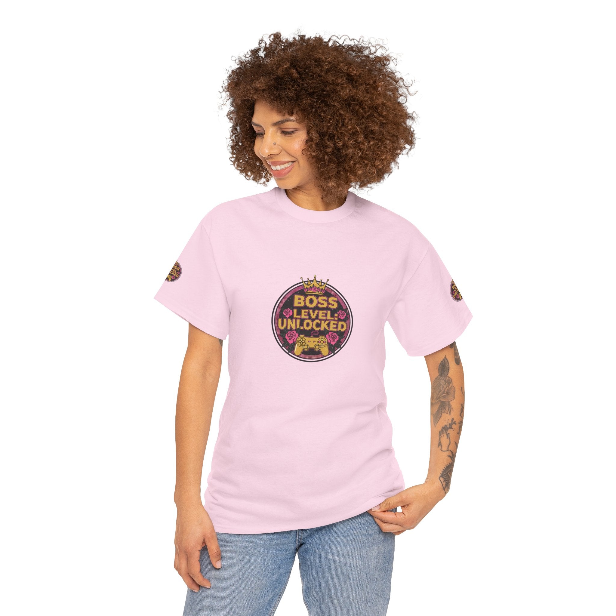 Boss Level: Unlocked — Gamer Girl Crown T-Shirt