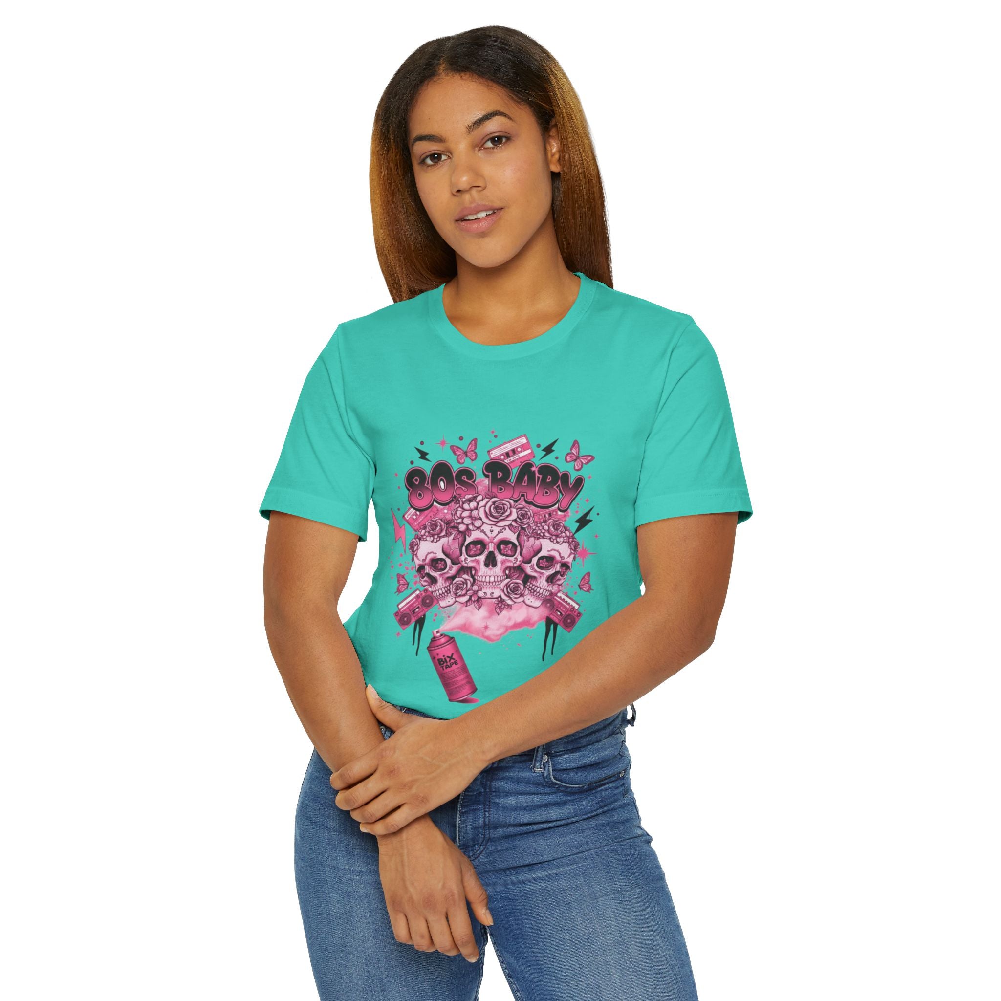 80s Baby Graphic Tee — Hot Pink & Black