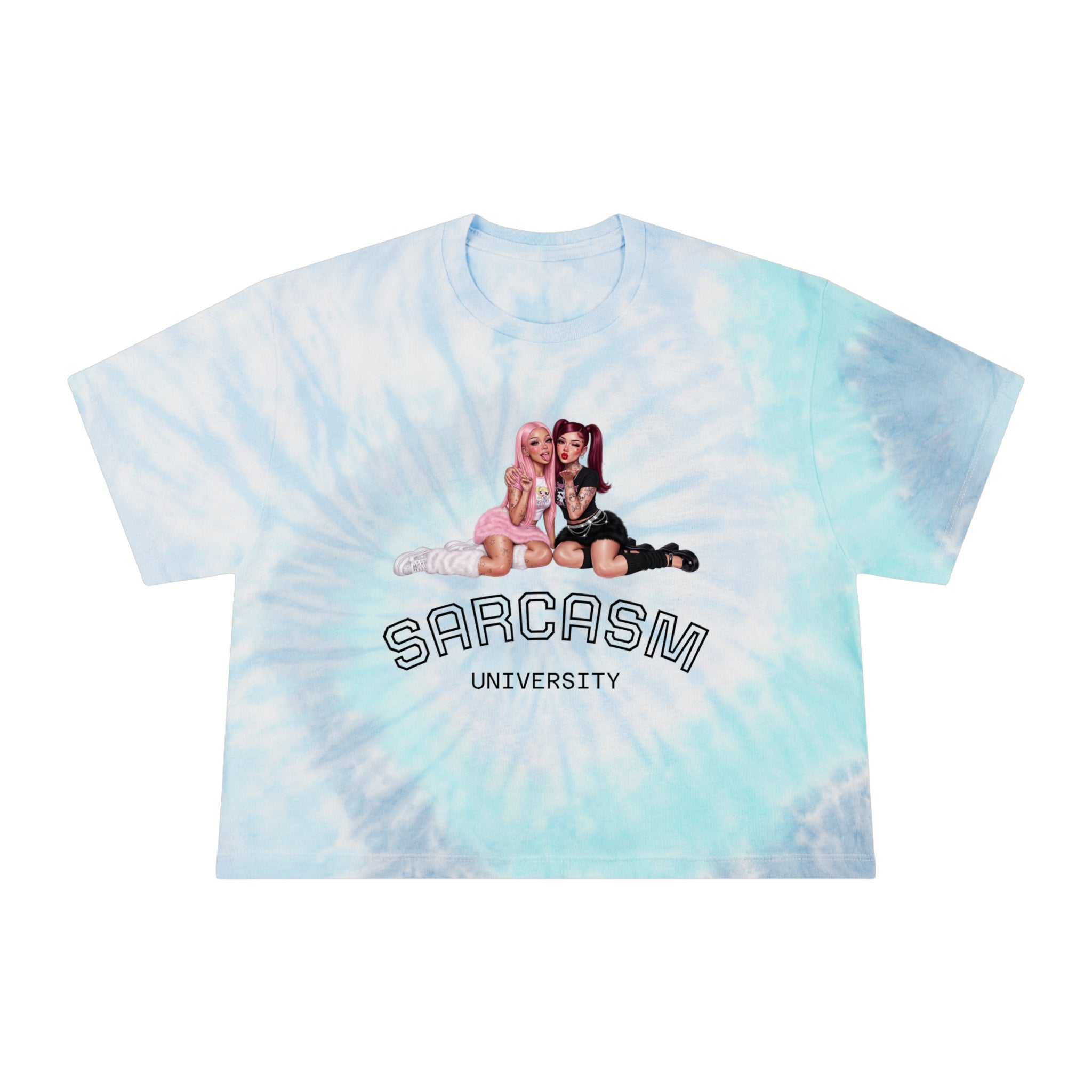 Tie-Dye Crop Tee Bestie Graphic