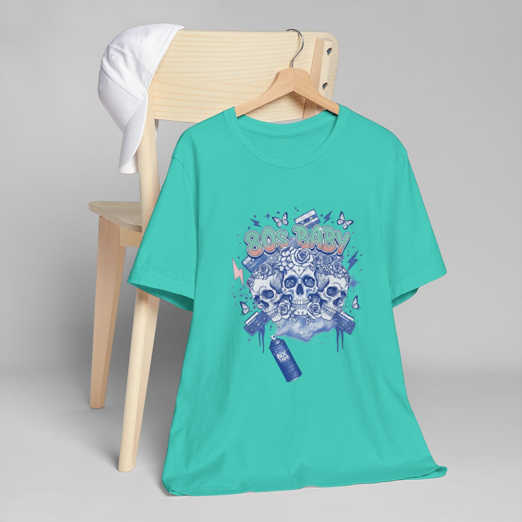 80s Baby Graphic Tee — Cobalt Blue & White