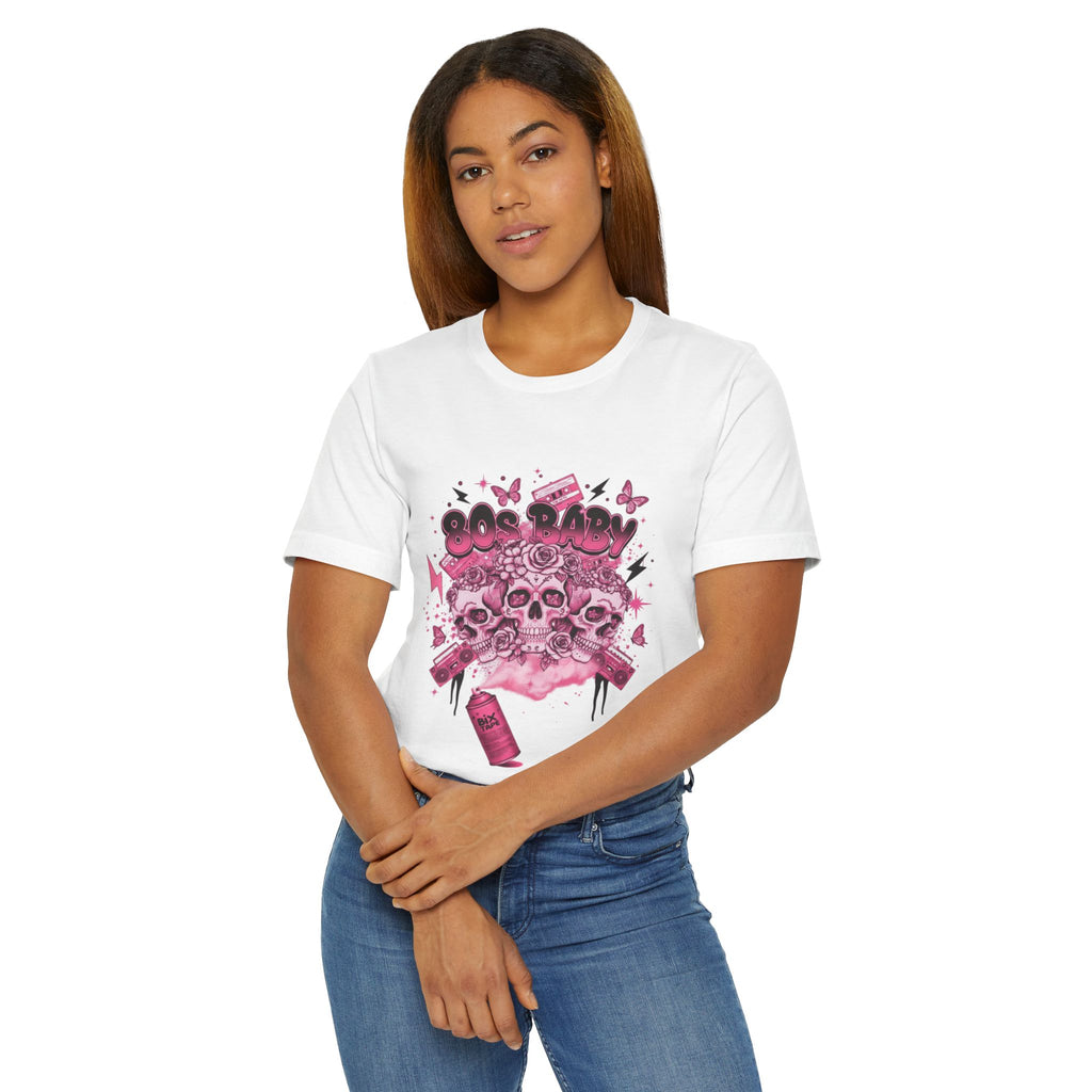 80s Baby Graphic Tee — Hot Pink & Black