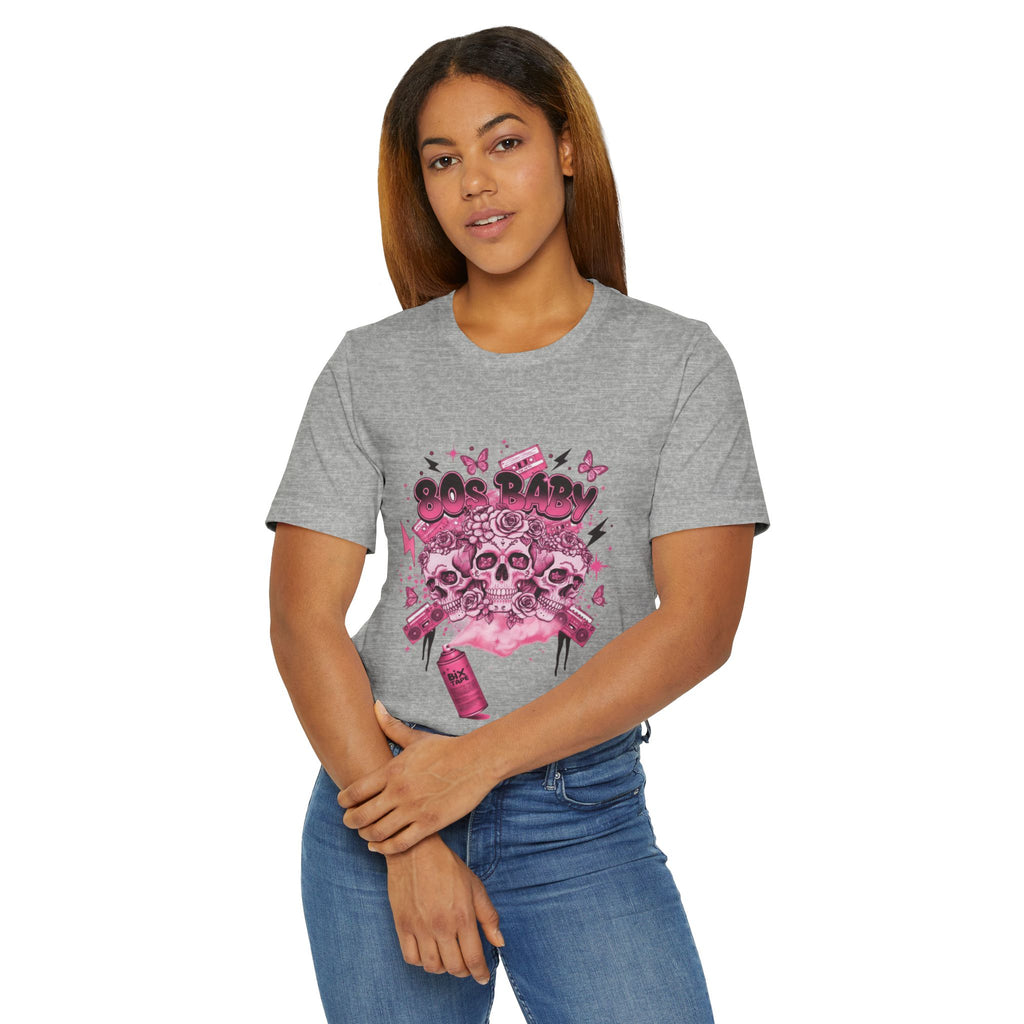 80s Baby Graphic Tee — Hot Pink & Black