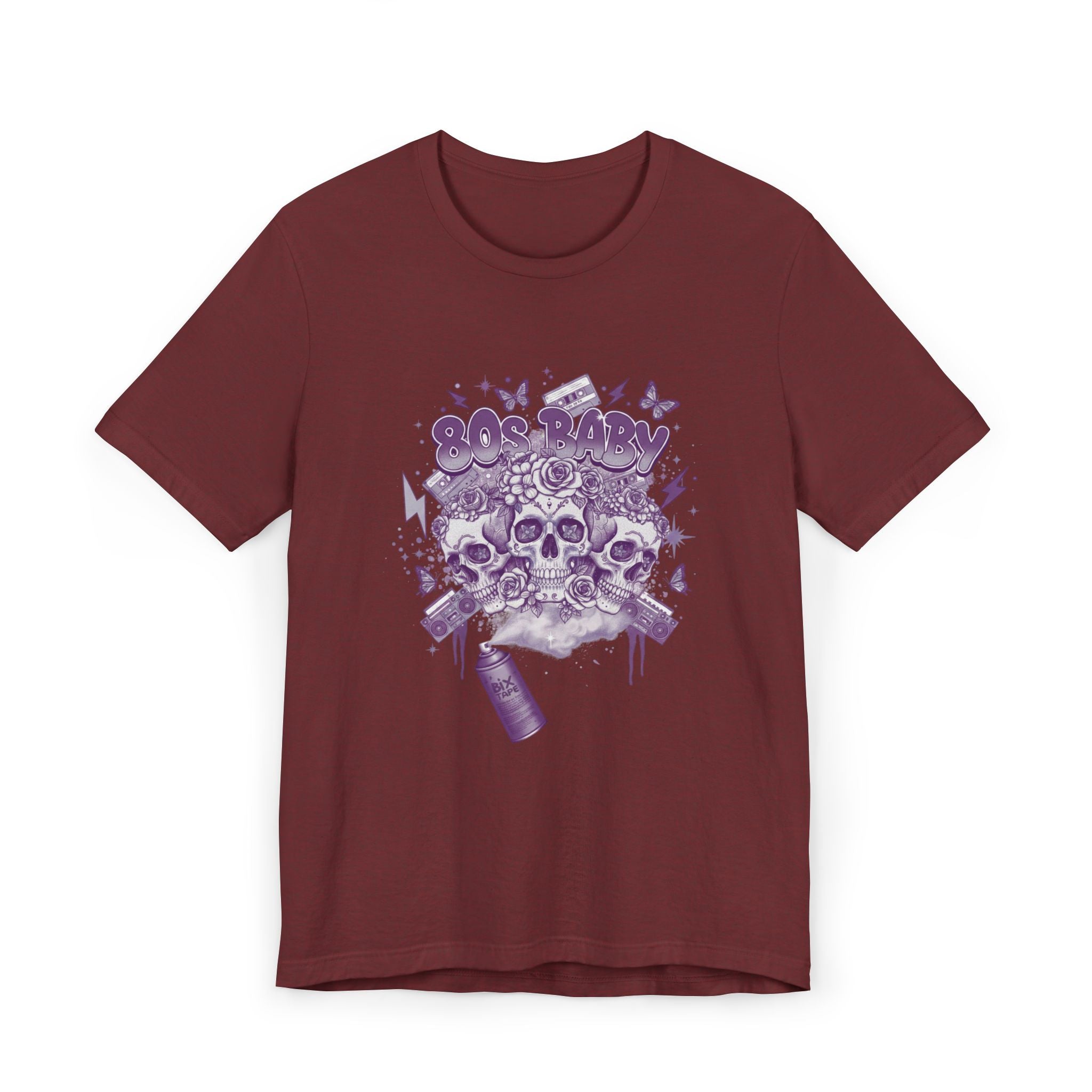 80s Baby Graphic Tee — Deep Purple & Silver