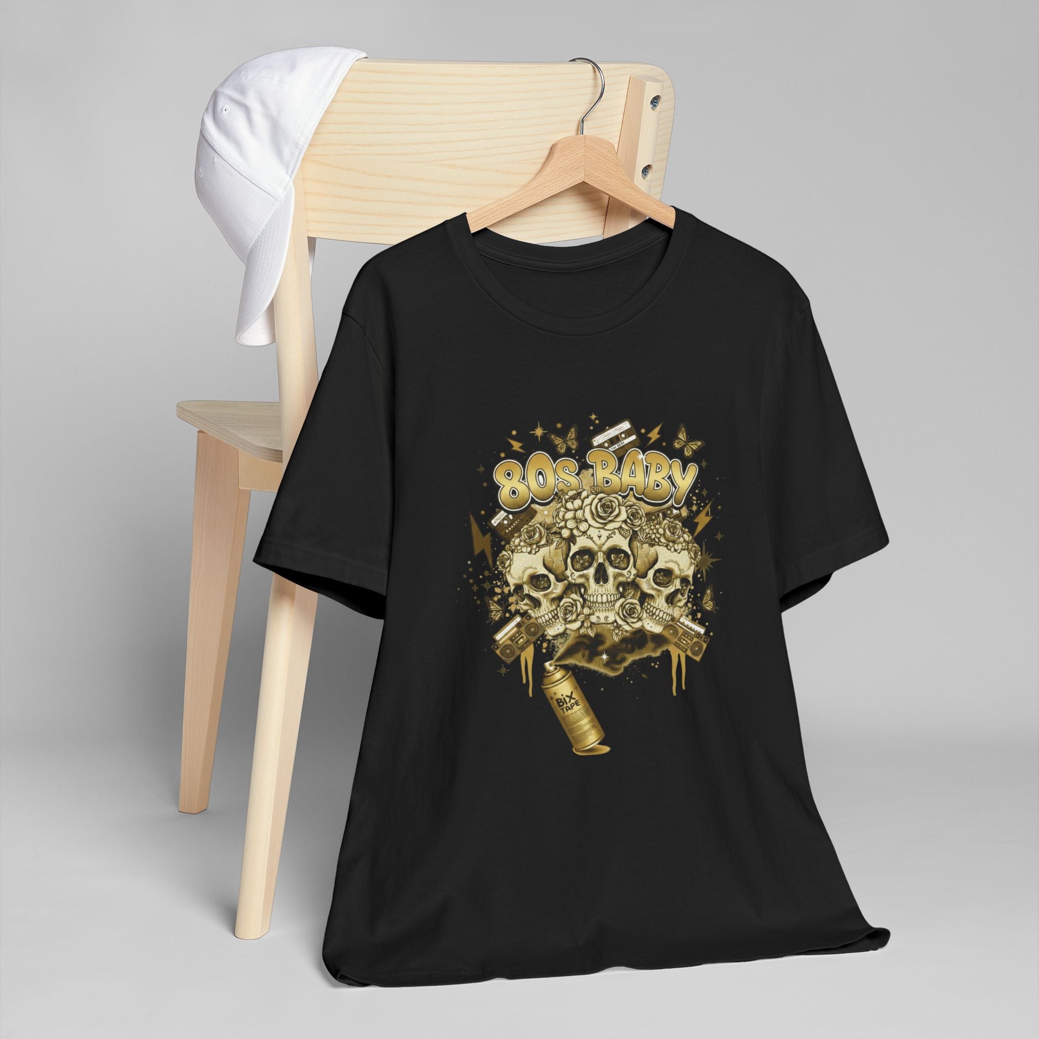 80s Baby Graphic Tee — Black & Gold