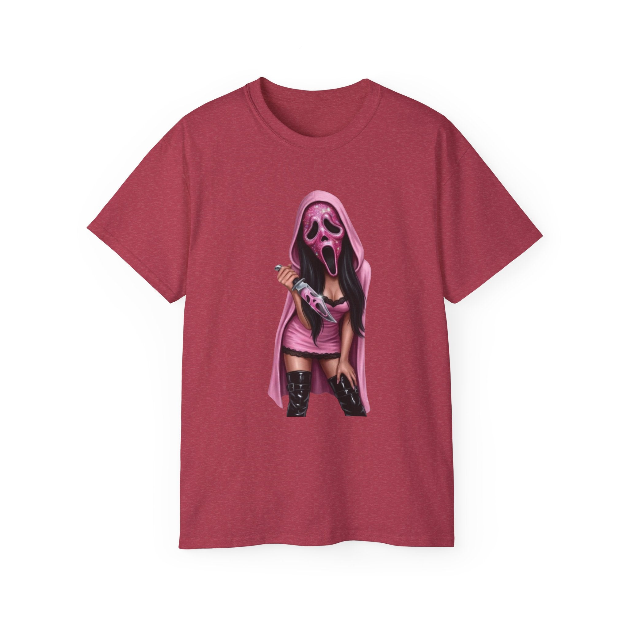 Scream Girl Pink Mask Tee – Horror T-Shirt