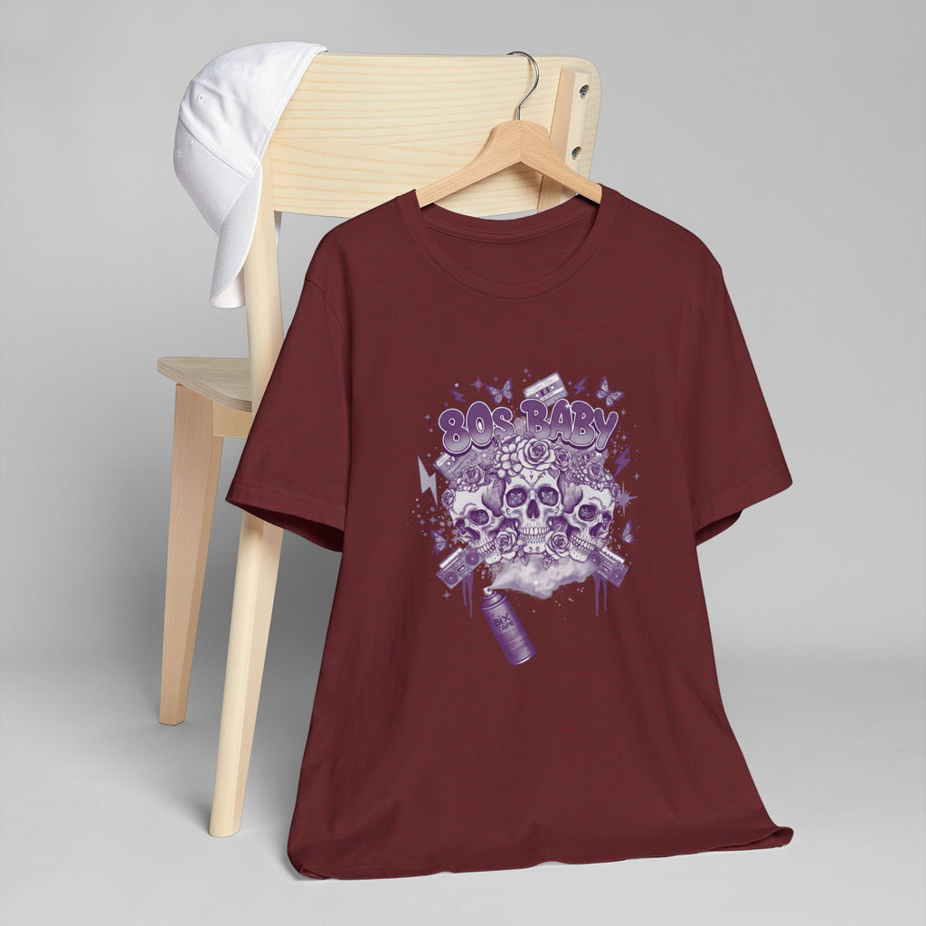 80s Baby Graphic Tee — Deep Purple & Silver