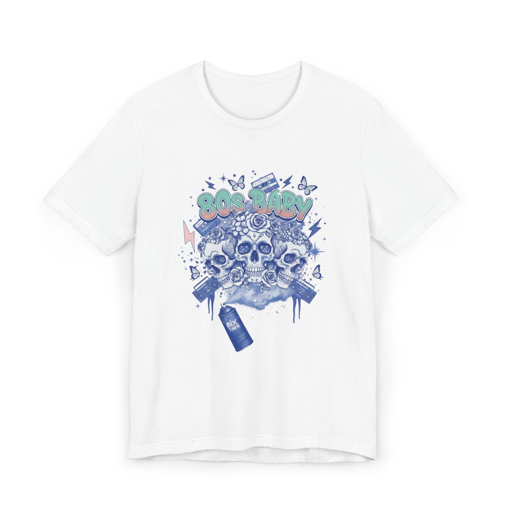 80s Baby Graphic Tee — Cobalt Blue & White