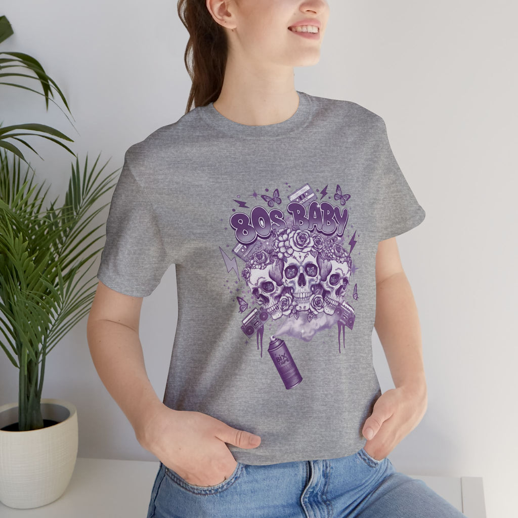 80s Baby Graphic Tee — Deep Purple & Silver